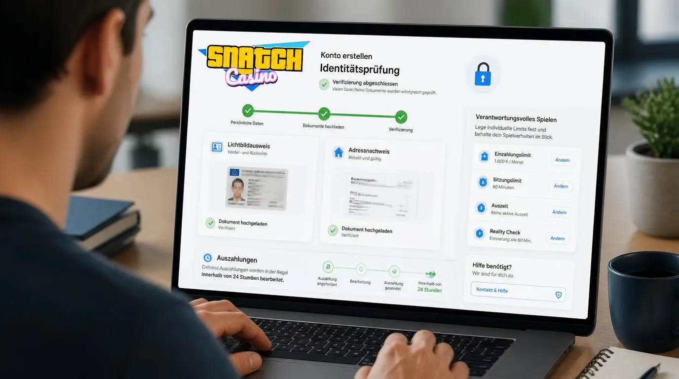 Nutzer lädt Ausweis und Adressnachweis in einen geschützten Verifizierungsbereich hoch